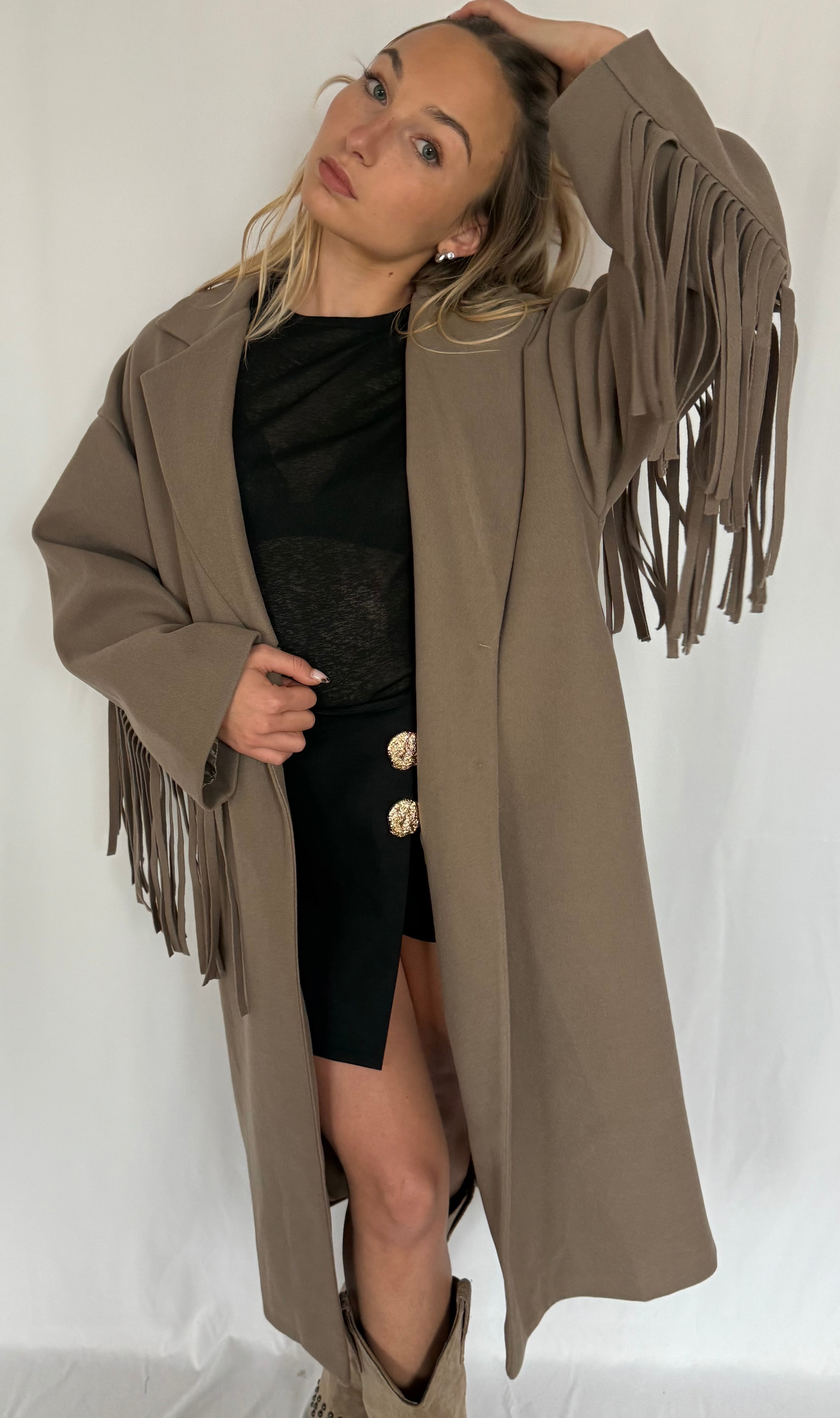 Manteau à franges ABRYA