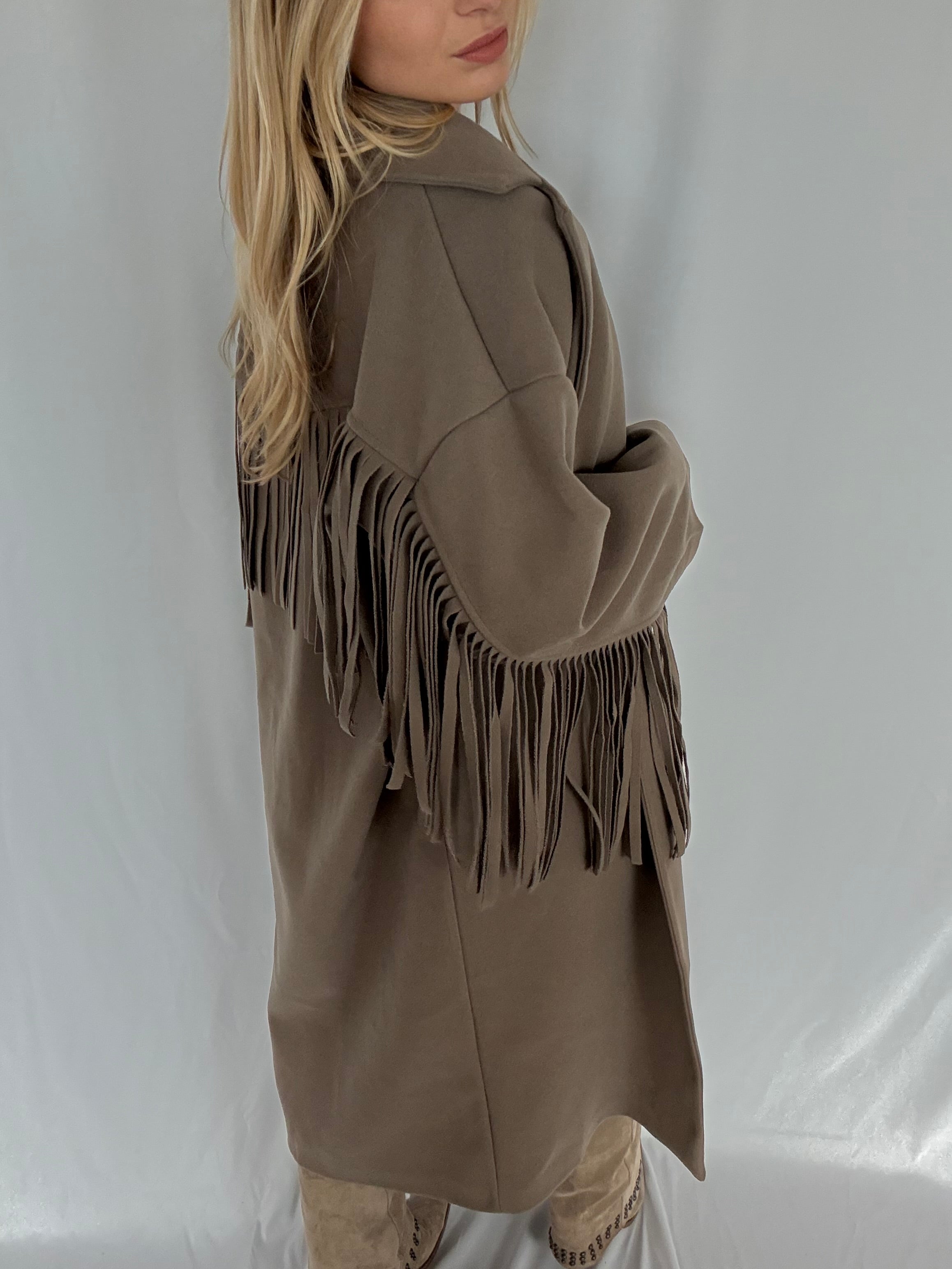 Manteau à franges ABRYA