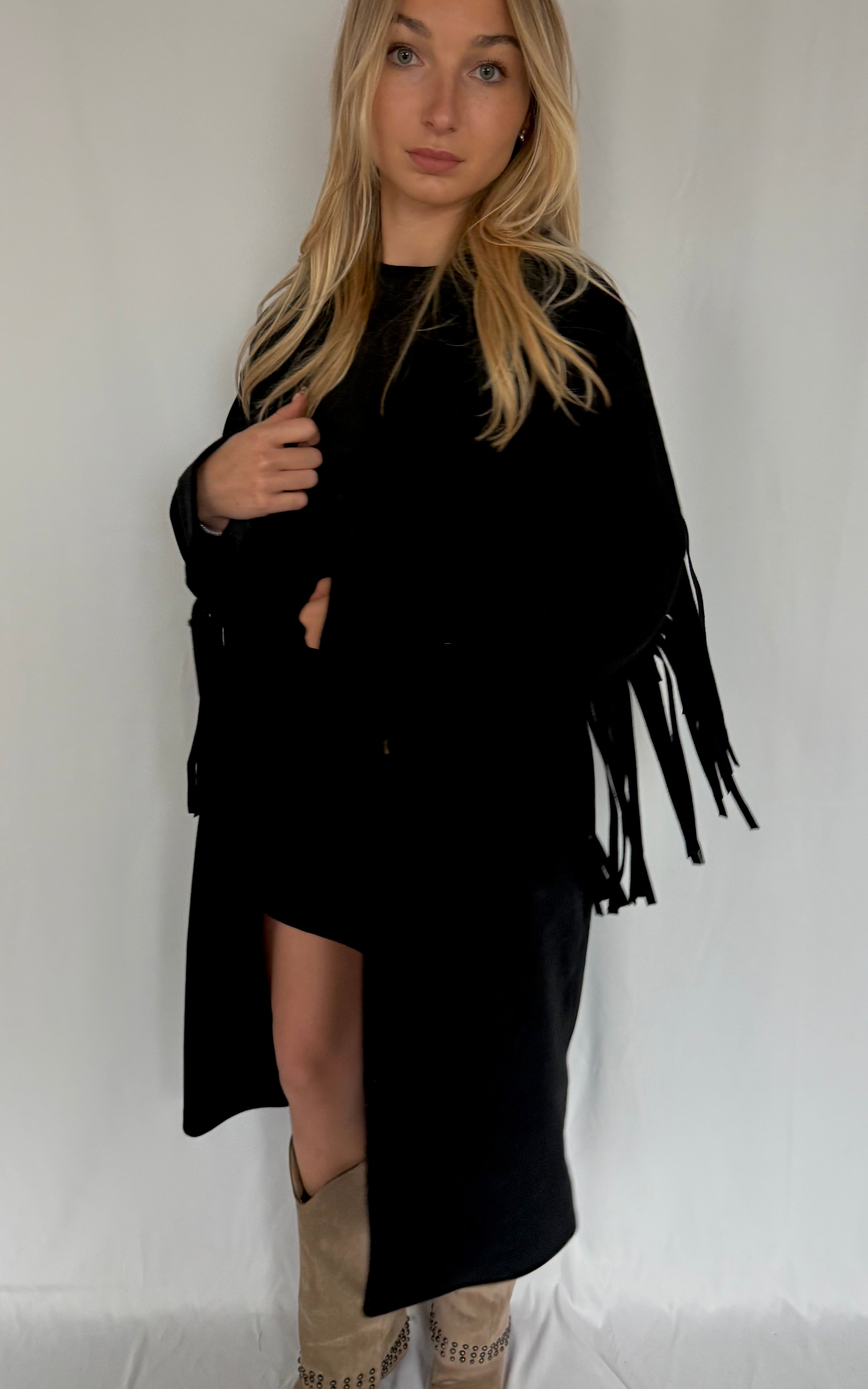 Manteau à franges ABRYA