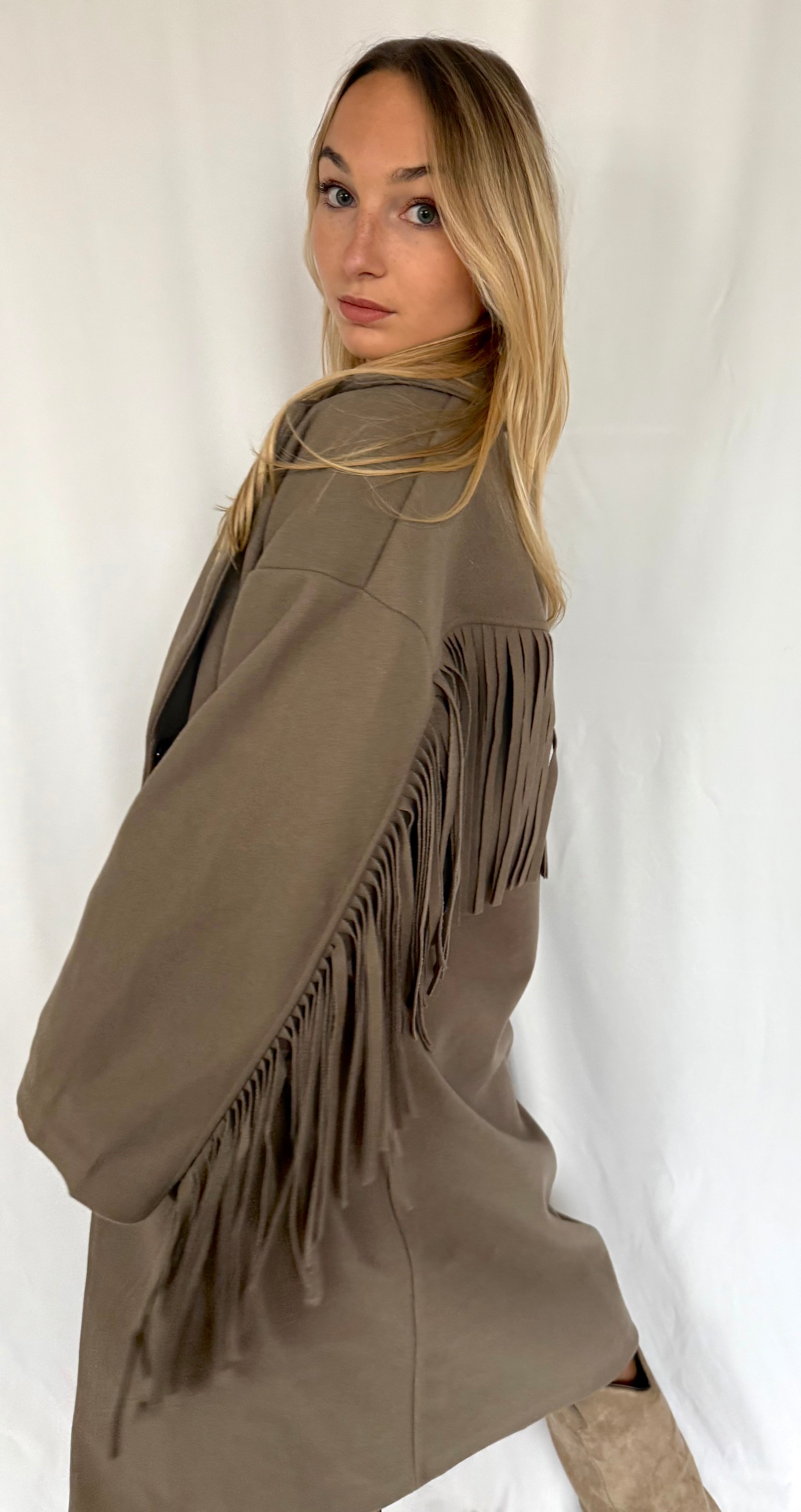 Manteau à franges ABRYA