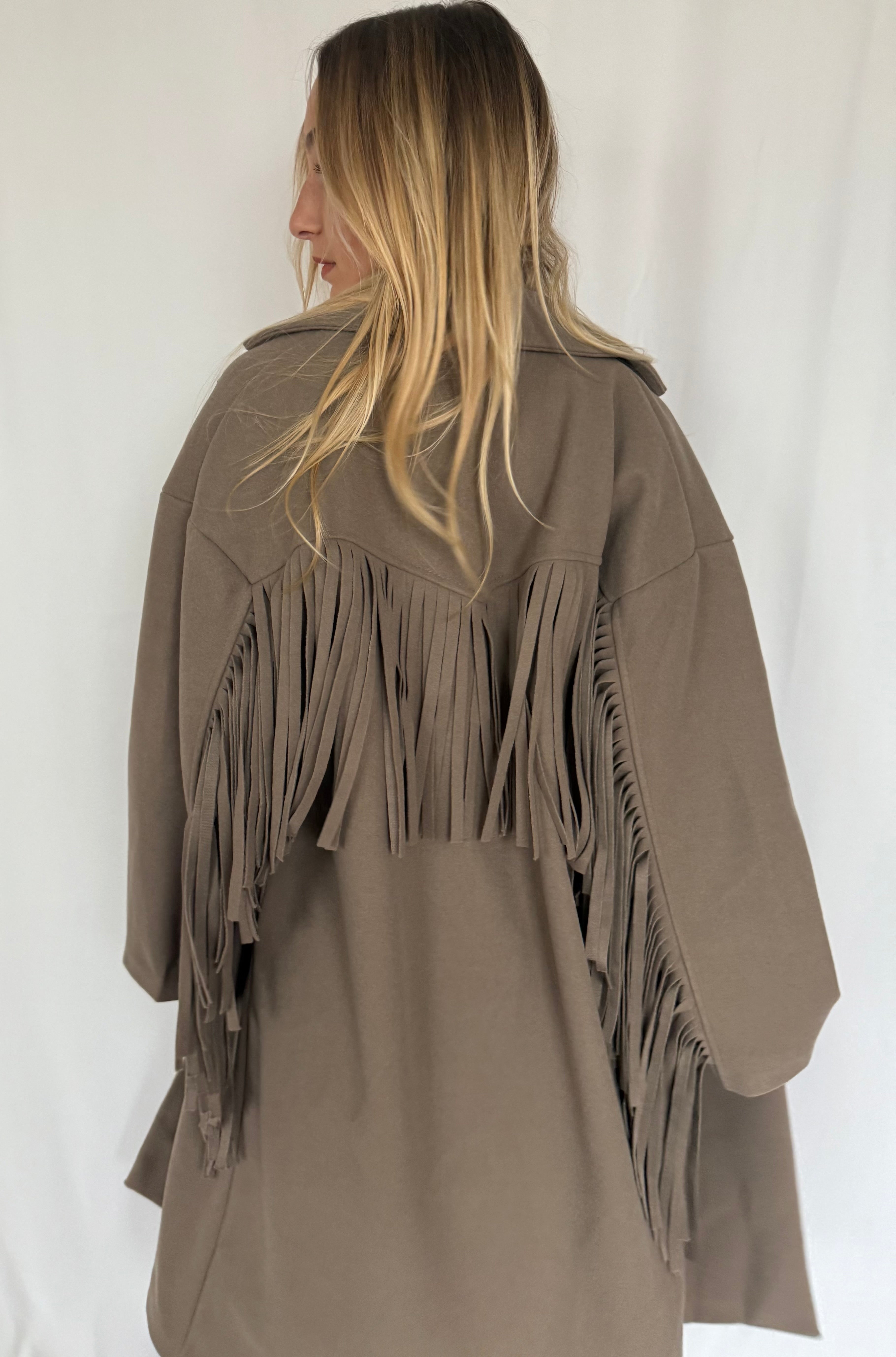 Manteau à franges ABRYA