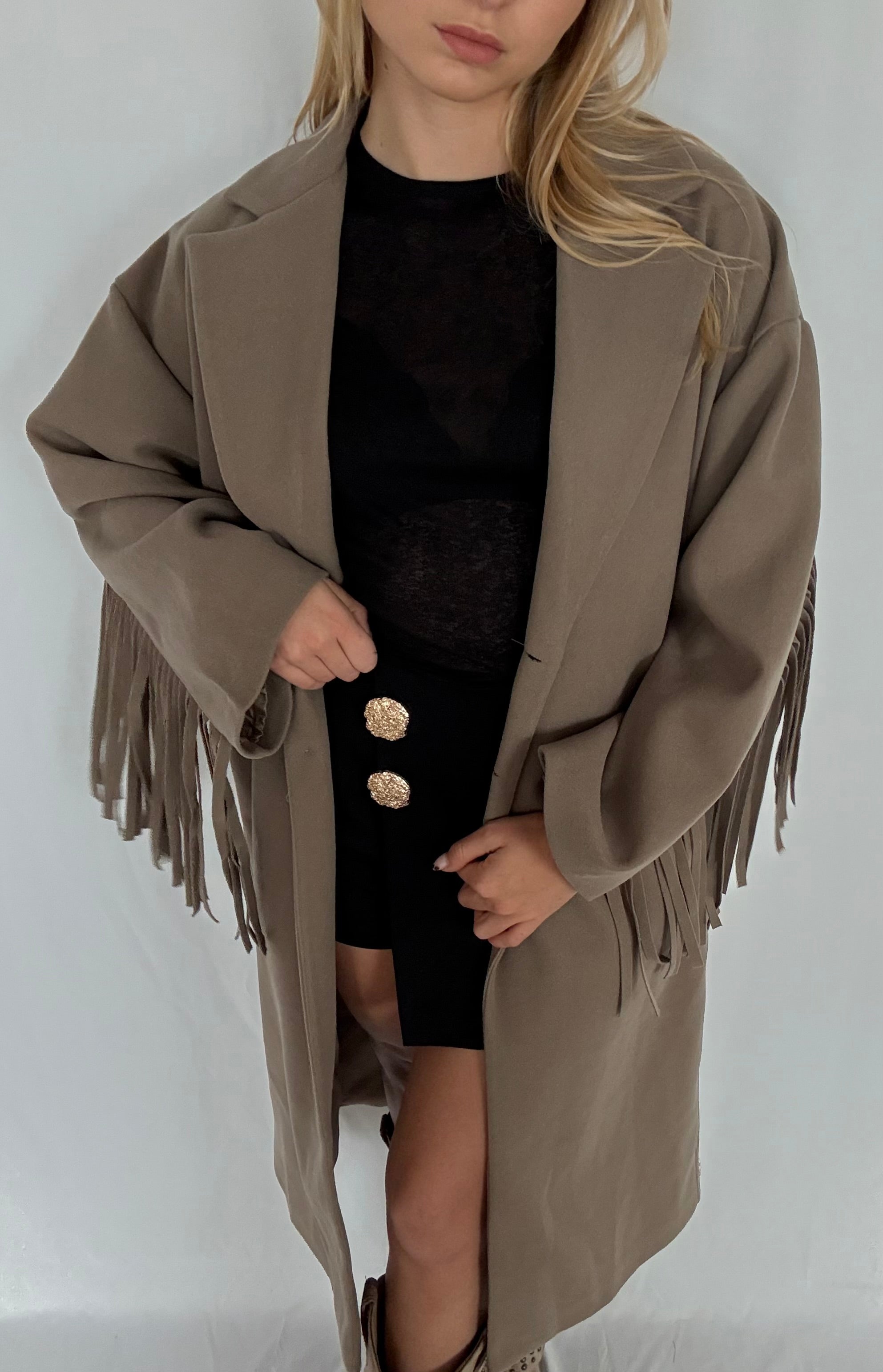 Manteau à franges ABRYA