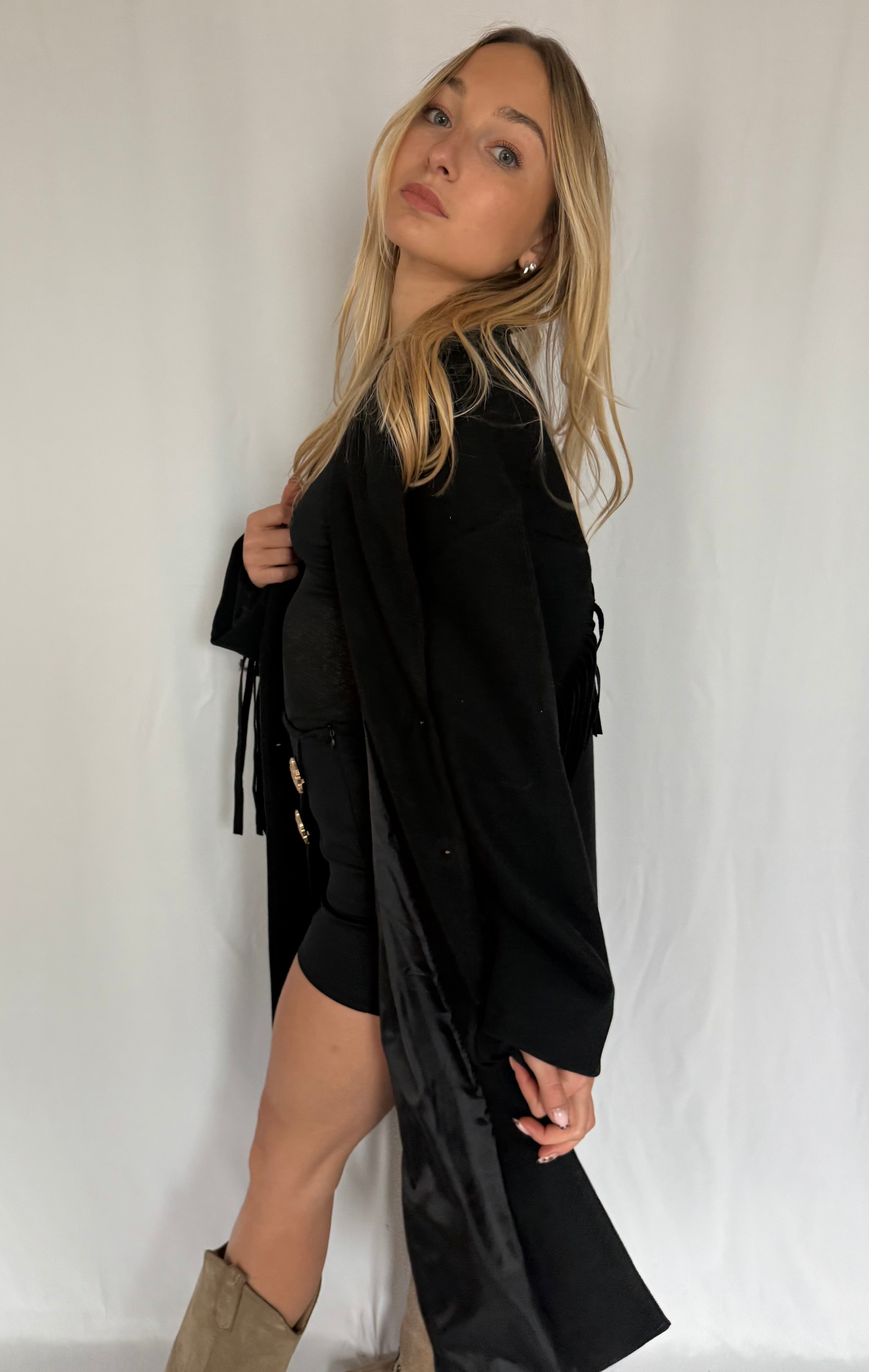 Manteau à franges ABRYA