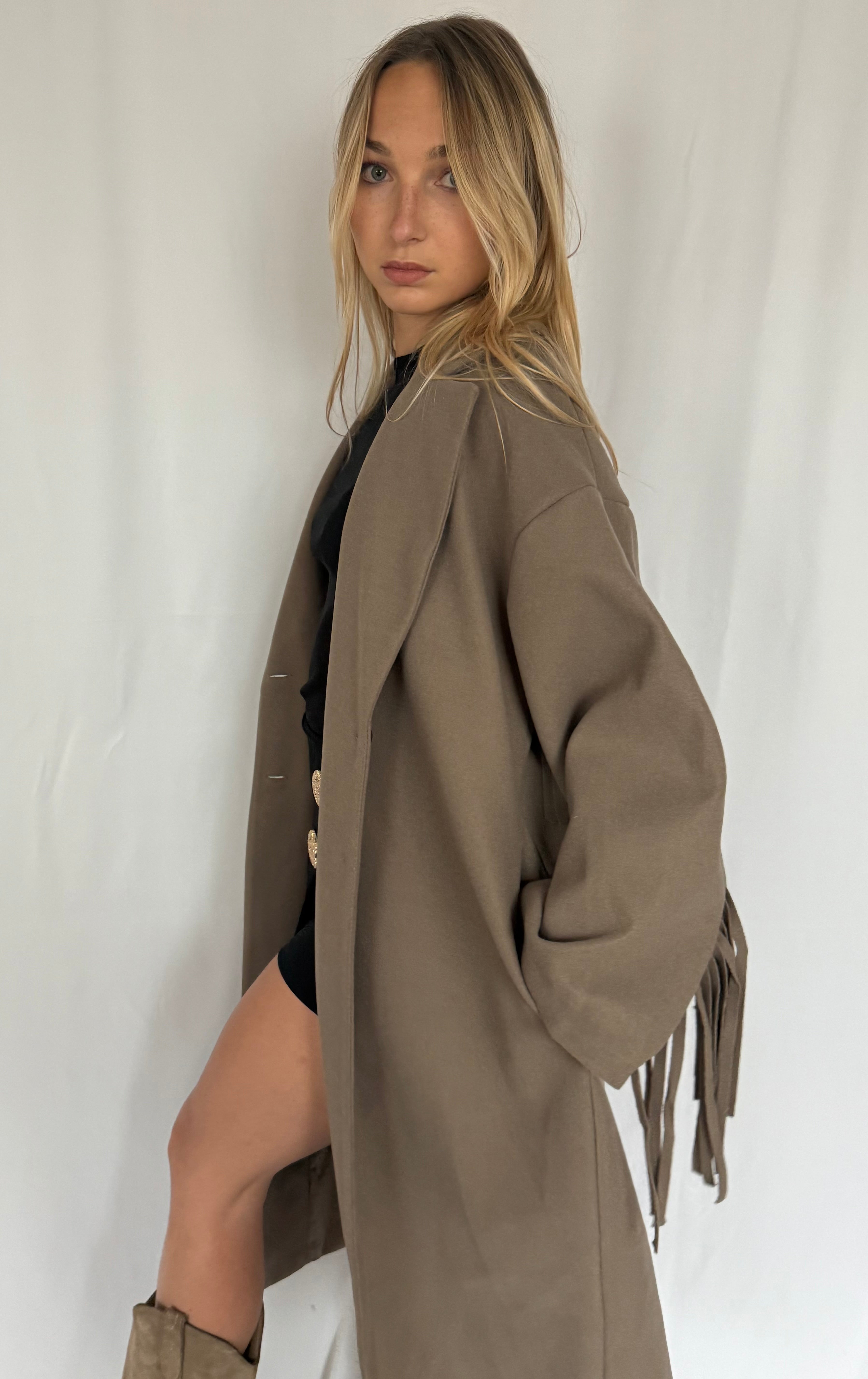 Manteau à franges ABRYA