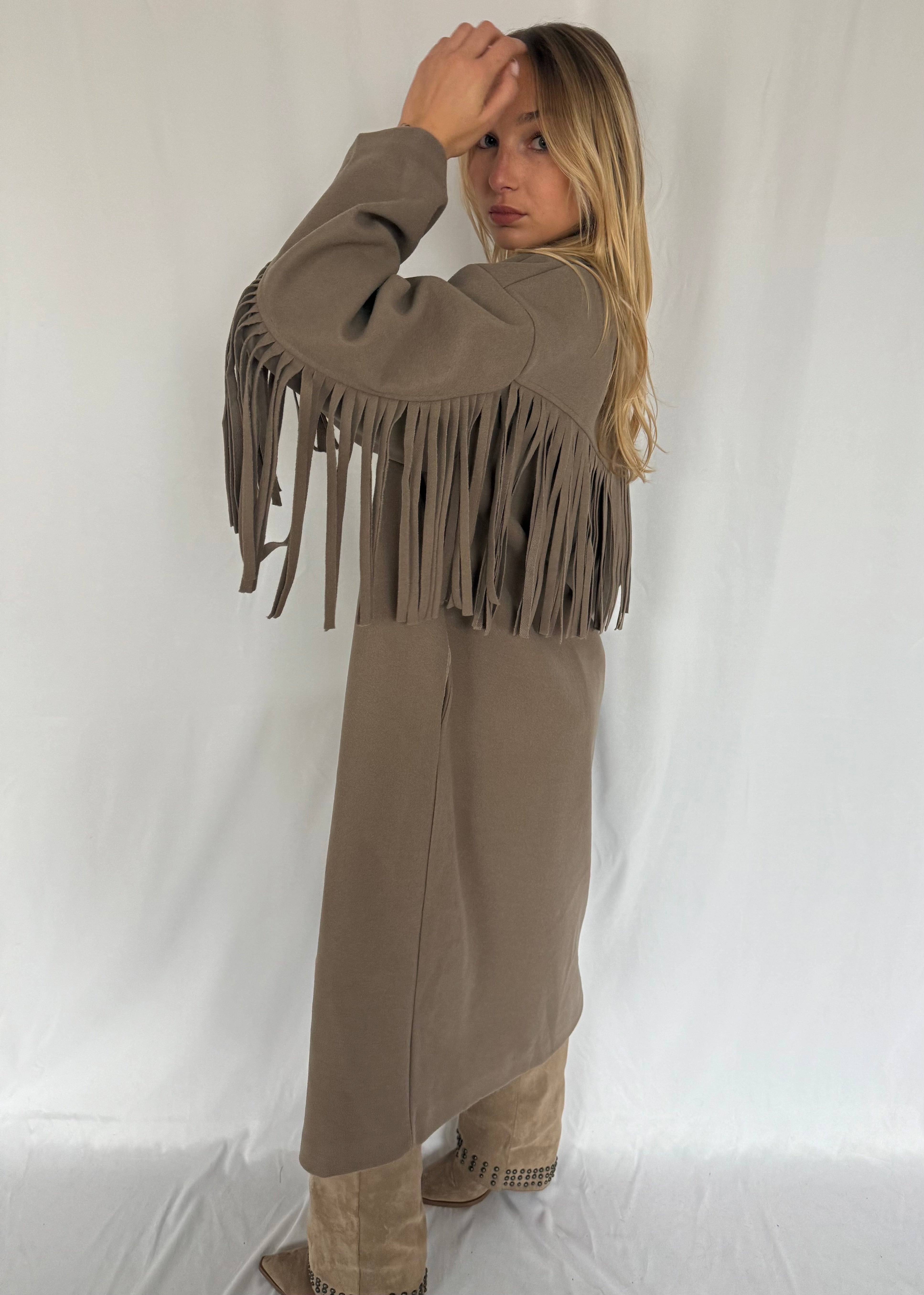 Manteau à franges ABRYA
