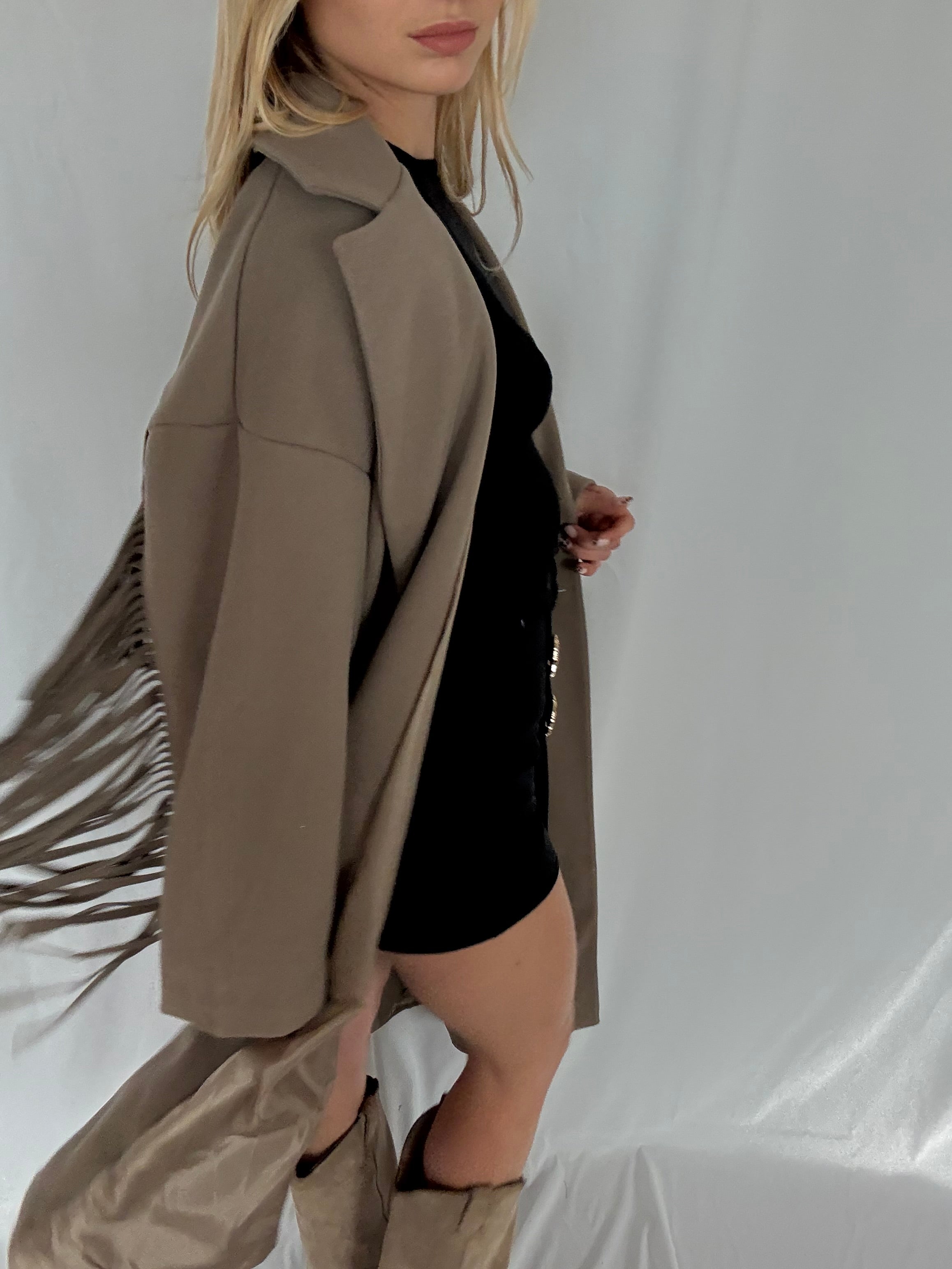 Manteau à franges ABRYA