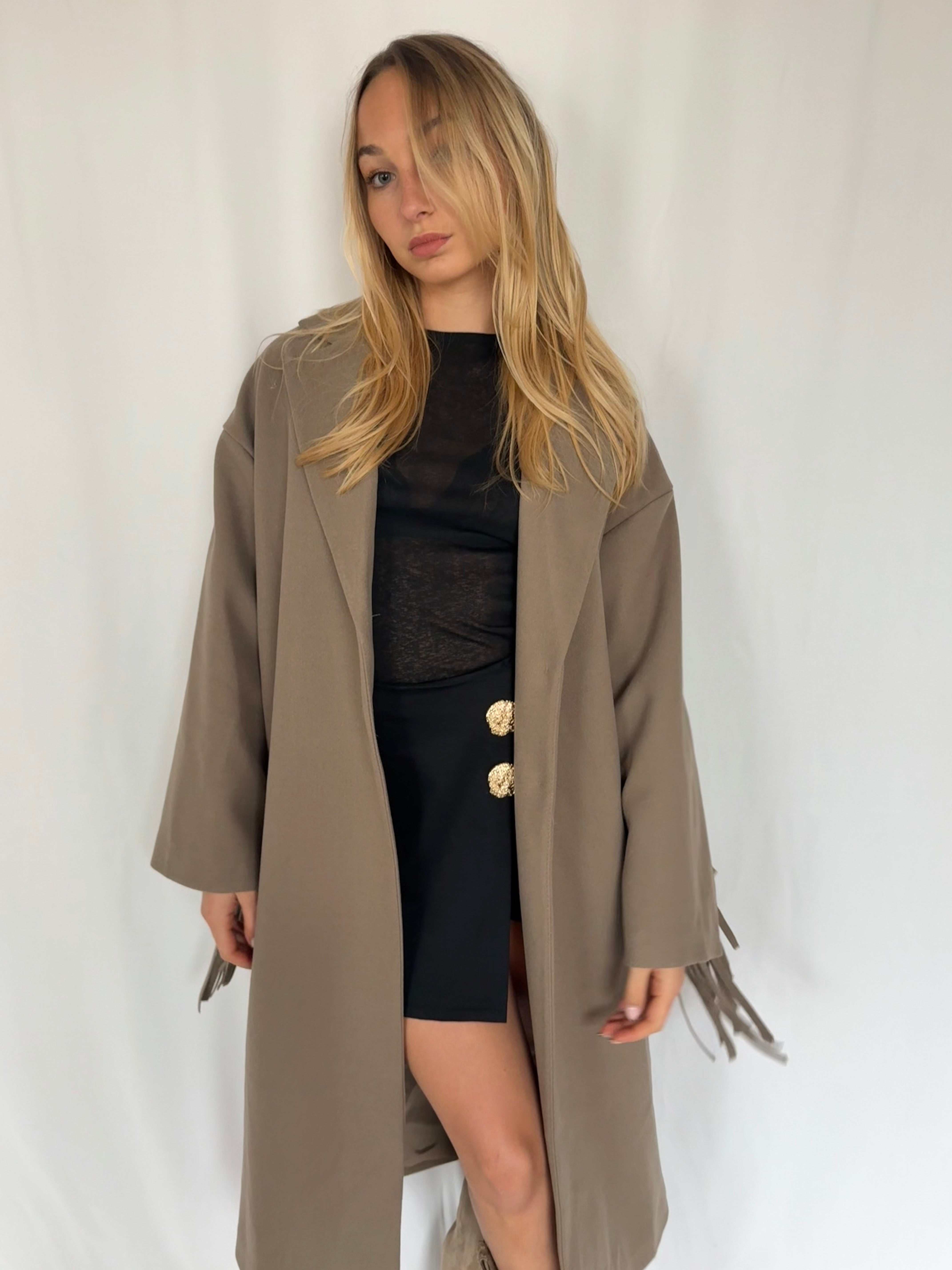 Manteau à franges ABRYA