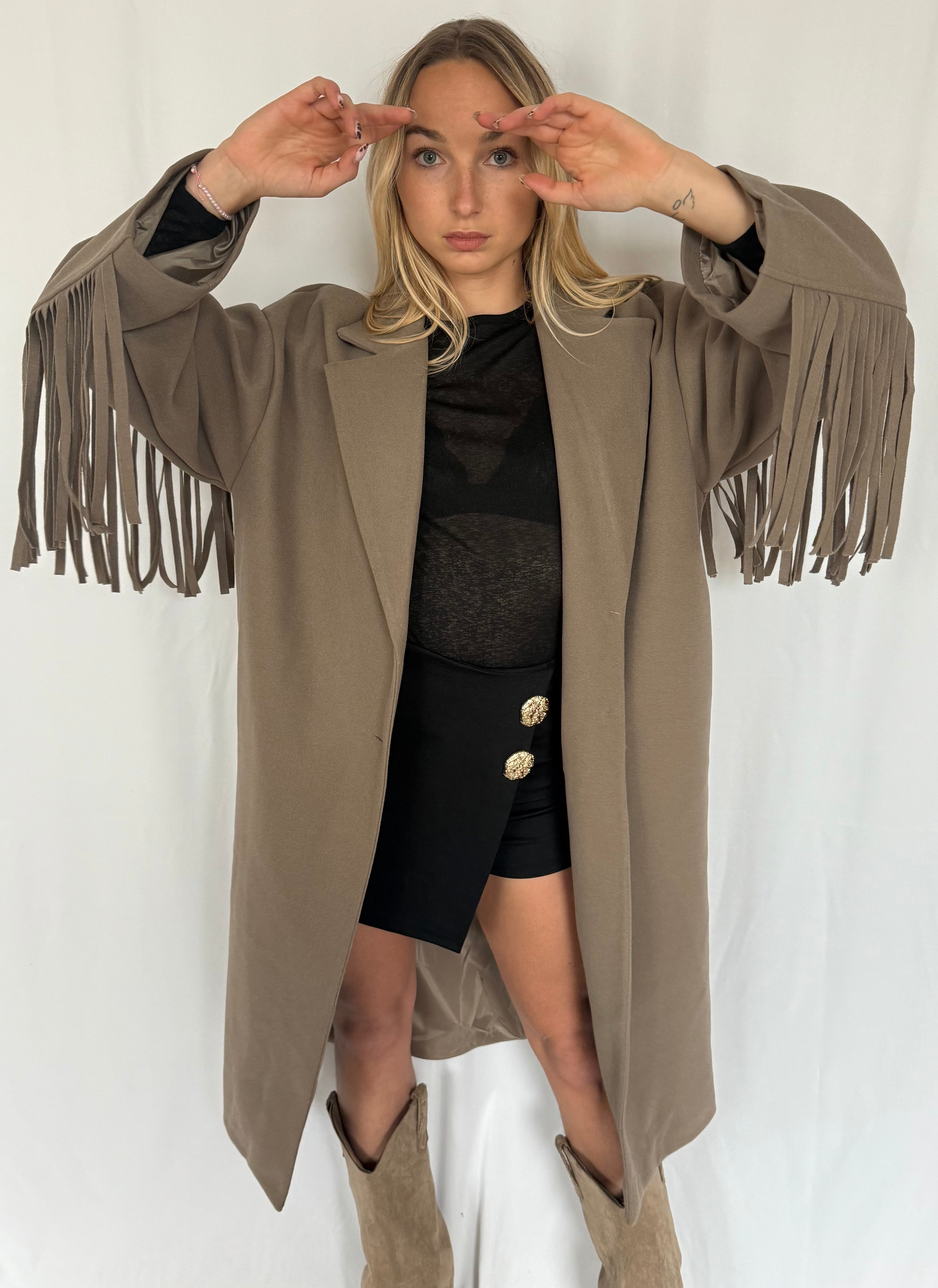 Manteau à franges ABRYA